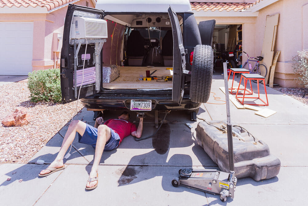 fixing a gas leak in an old camper van