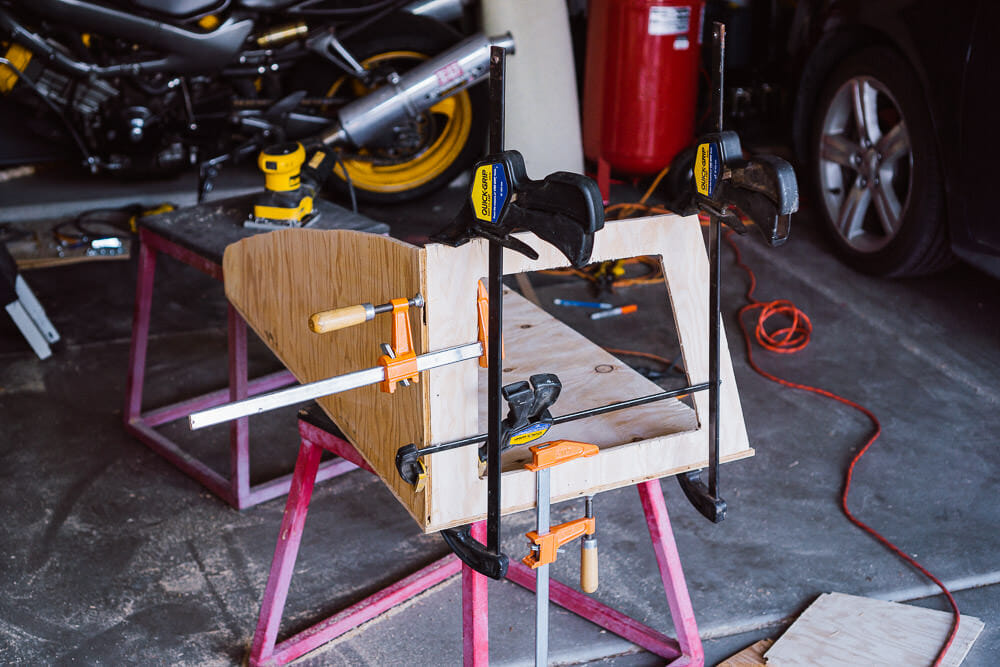 Overhead storage box construction