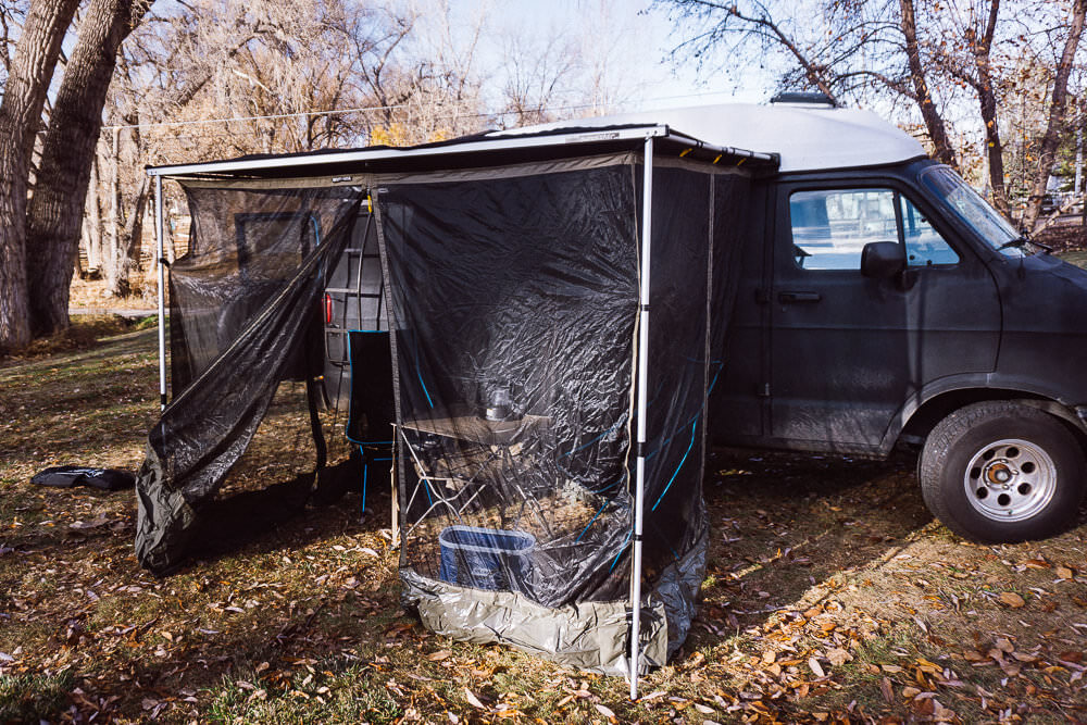 Rhino Rack Sunseeker and mosquito net for our adventure vehicle