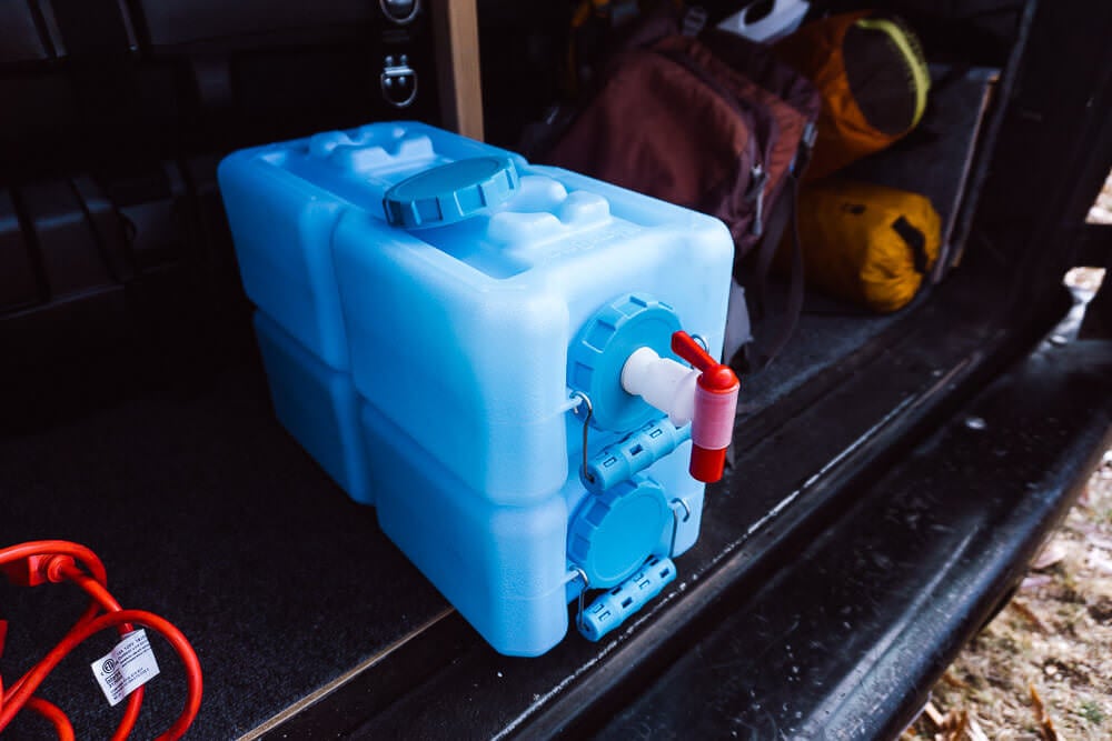 Water brick storage and camp jugs