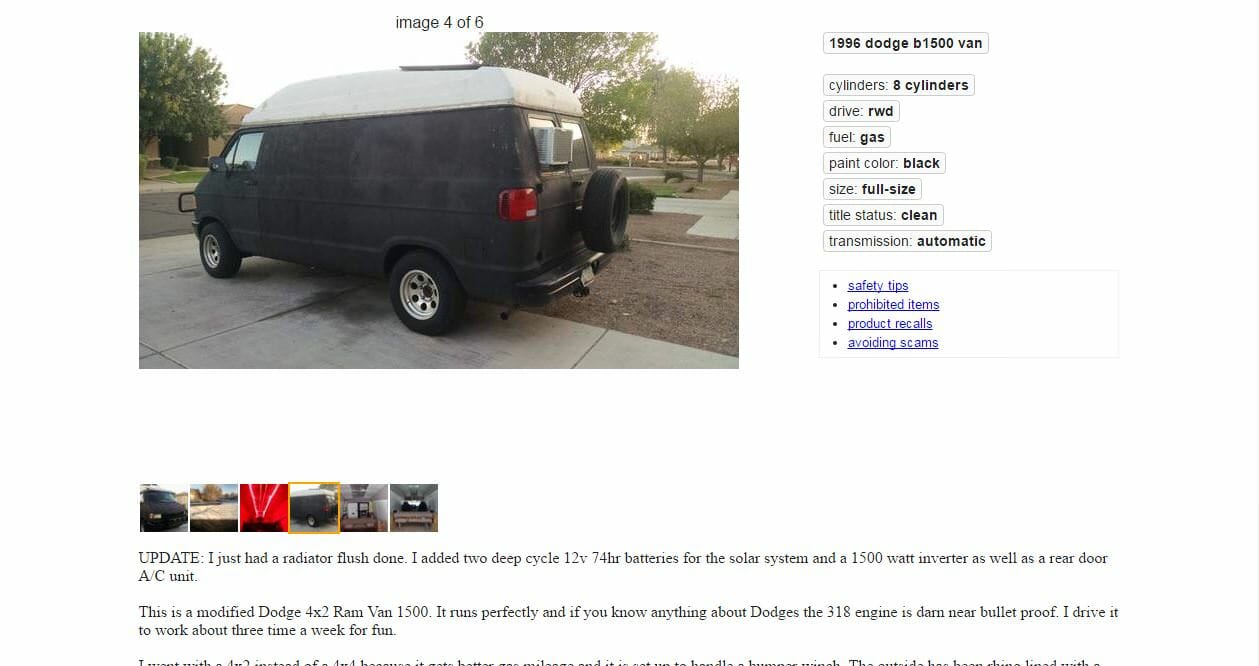 Creeper van craigslist ad