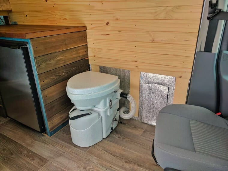 Composting Toilet in a camper van build