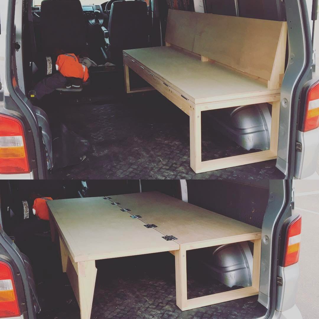 flip bed design for camper van conversion design