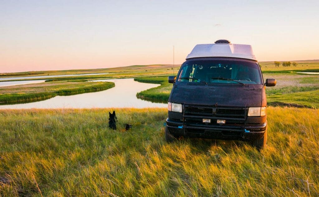 full time van camping in north dakota