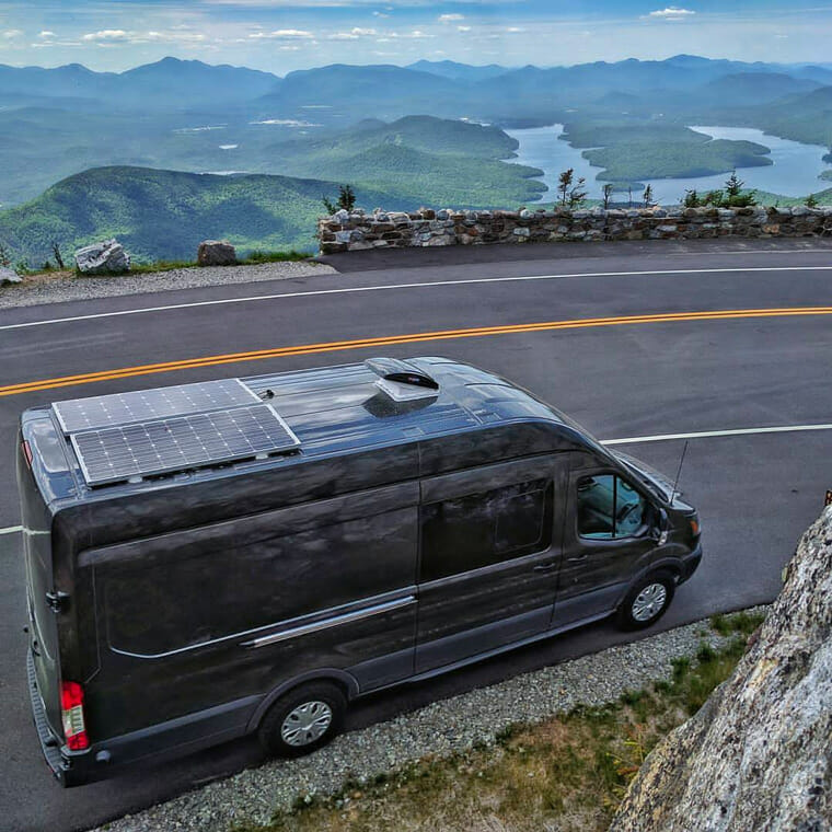 camping in a conversion van with a maxfann vent fan