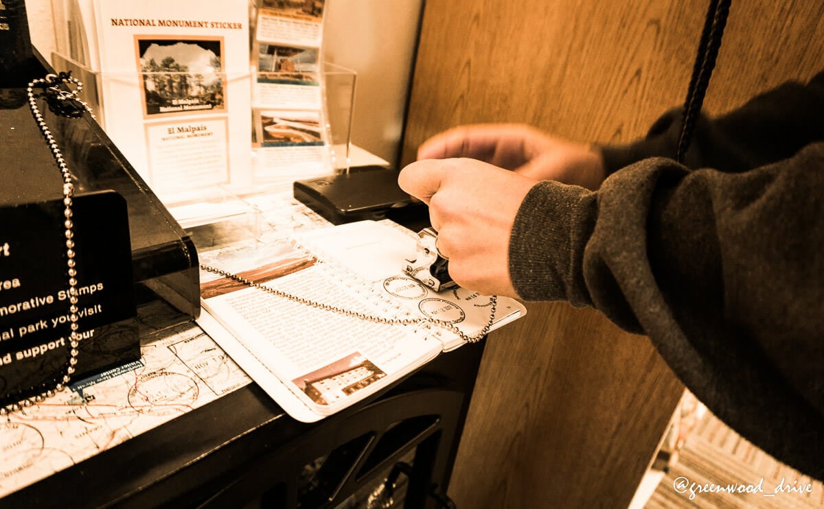 stamping a national parks passport book