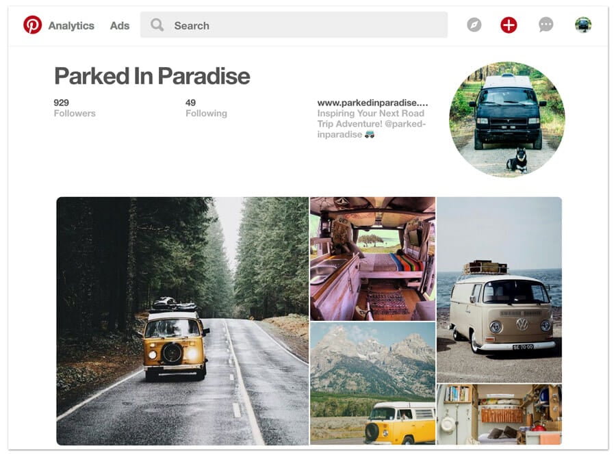 using you pinterest account to plan for an rv road trip