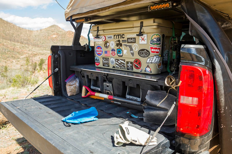 large camping cooler for a pickup truck