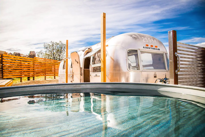 luxury camping in an airstream near joshua tree california