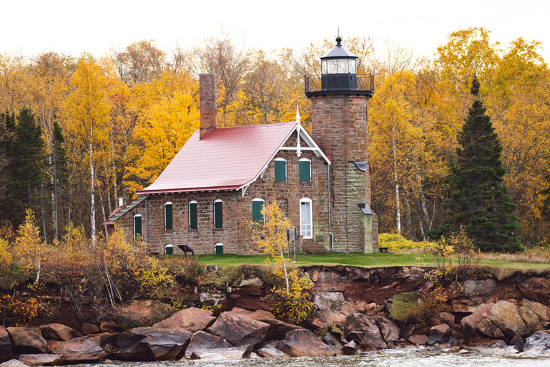 sand island lighthouse in apostle islands national park wisconsin