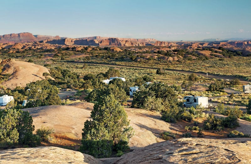 rv camping at devils garden campground in arches national park