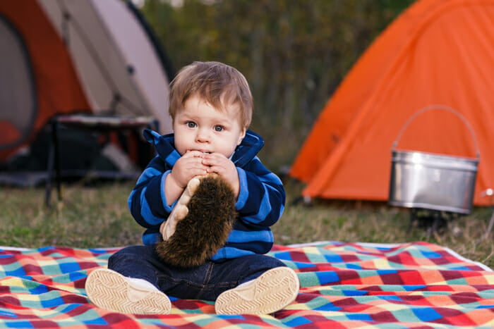 baby tent camping in the outdoors