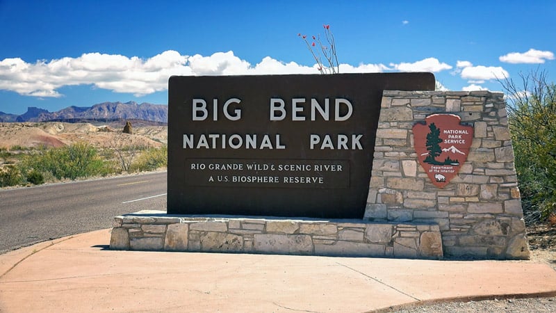 entrance to big bend national park in texas
