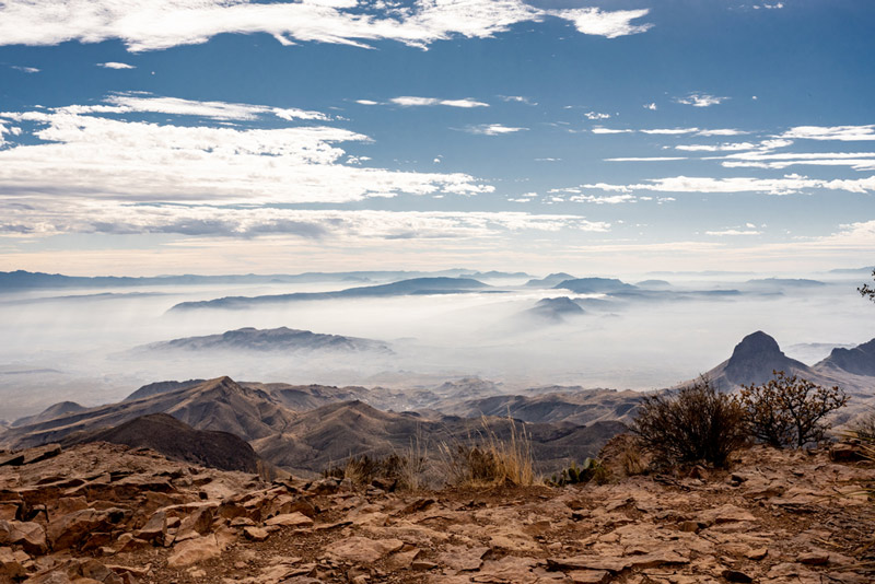 view from the south rim hiking trail in big bend national park