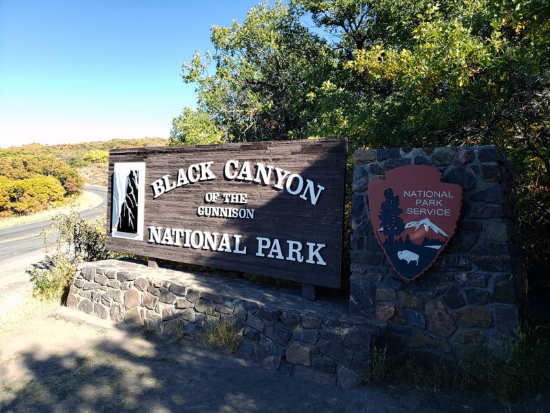 entrance sign to black canyon of the gunnison national park