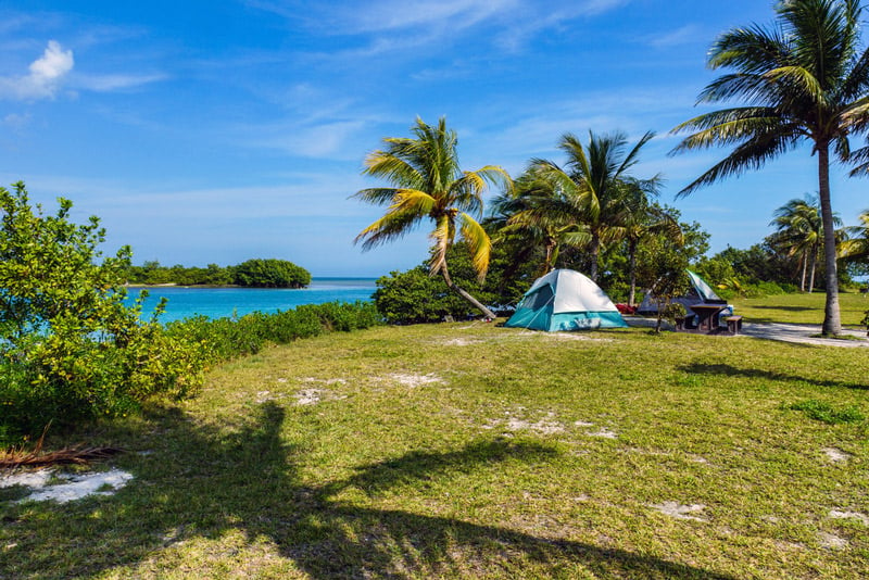 boca chita key campground in biscayne national park in florida