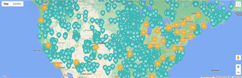 map of boondockers welcome campsite locations