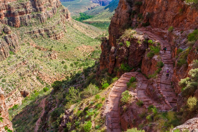 switchbacks on the grand canyon bright angel trail