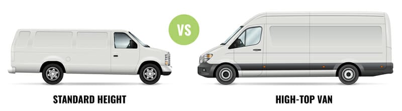 the difference between living in a high top or standard height van