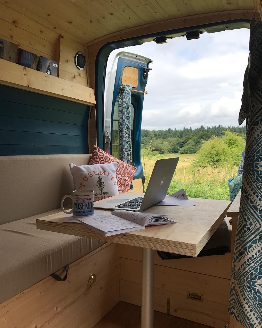 Working as a digital nomad and using a cell signal booster in a camper van conversion or RV