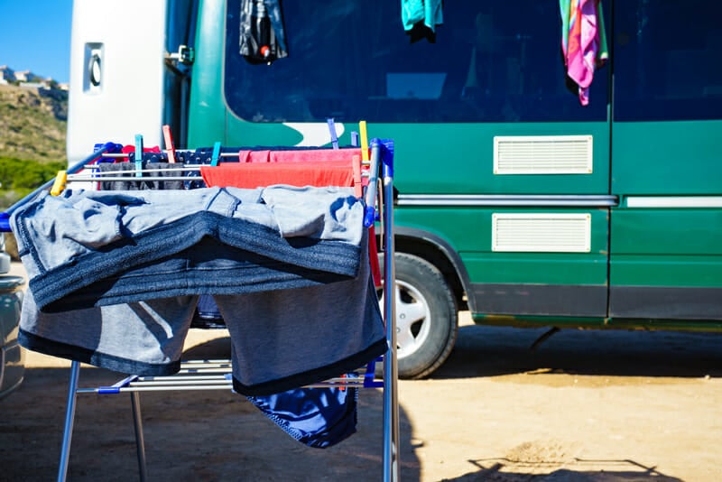 using a portable washing machine in a diy camper van converison