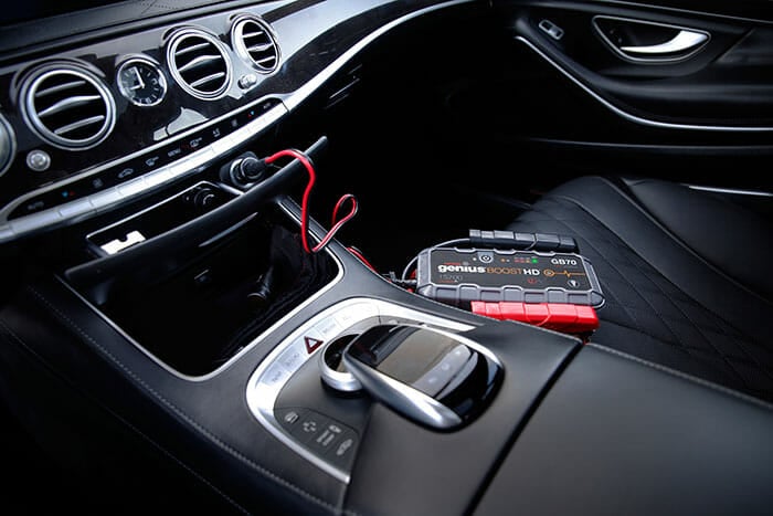 charging a portable jump starter with your car battery