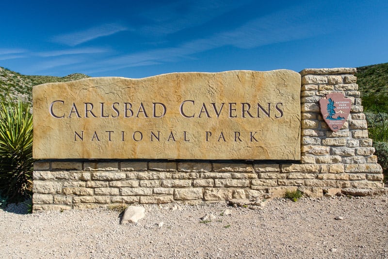 entrance to carlsbad caverns national park in new mexico