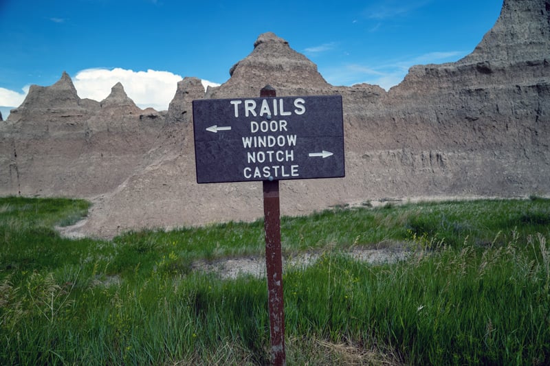 hiking the castle trail in badlands national park south dakota