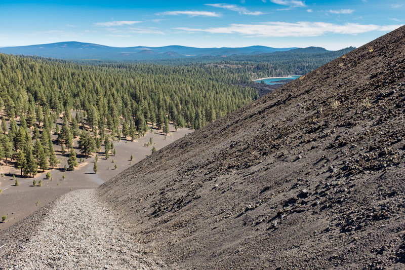 camping near the cinder cone trail at lassen volcanic national park