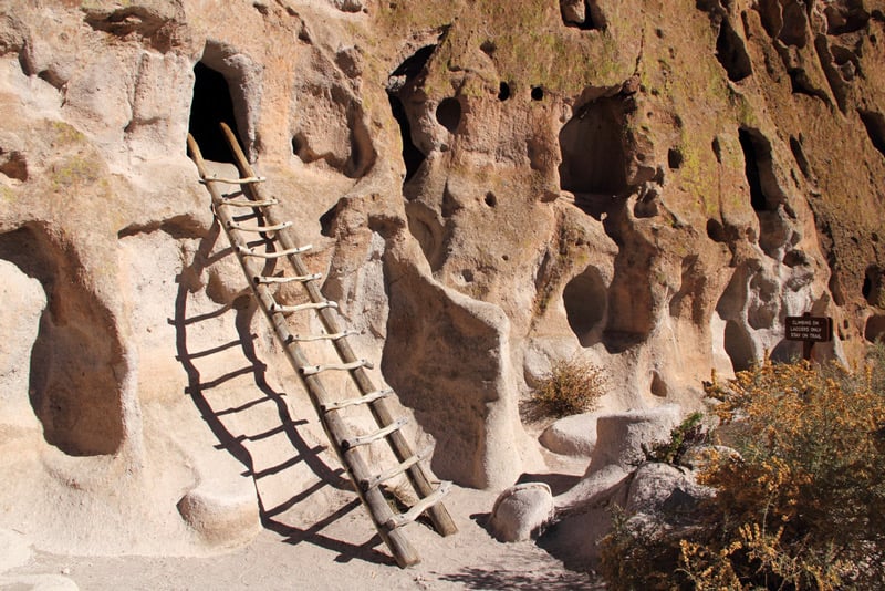 cliff dwellings in bandelier national park new mexico