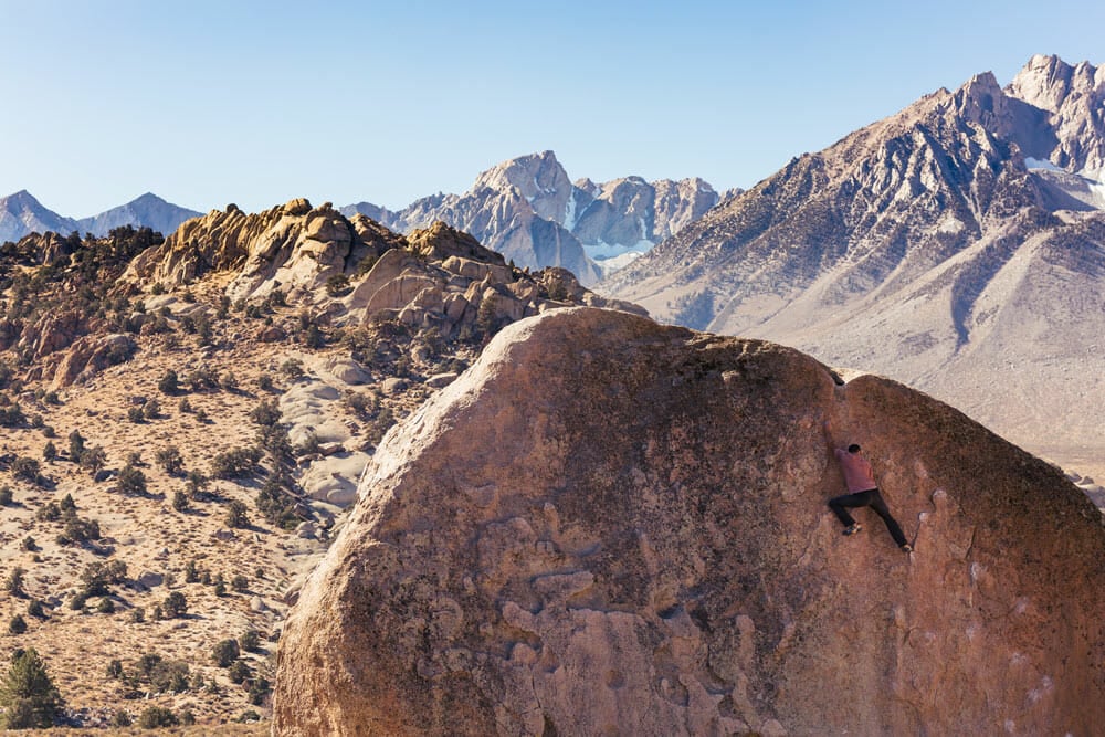 Climbing near the Alabama Hills in Bishop, CA