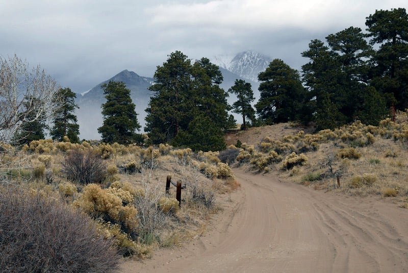 backcountry road in great sand dunes national park in colorado