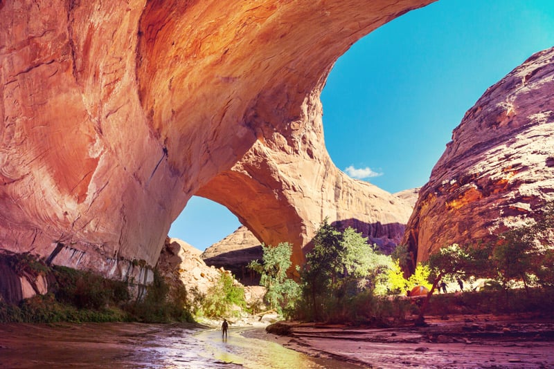 backpacking in coyote gulch near glen canyon national recreation area