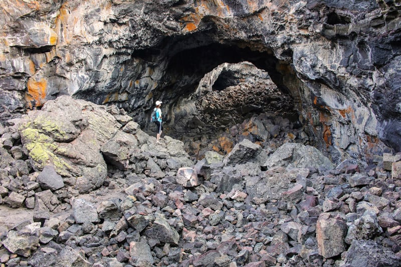indian tunnel lava tube in craters of the moon national park idaho