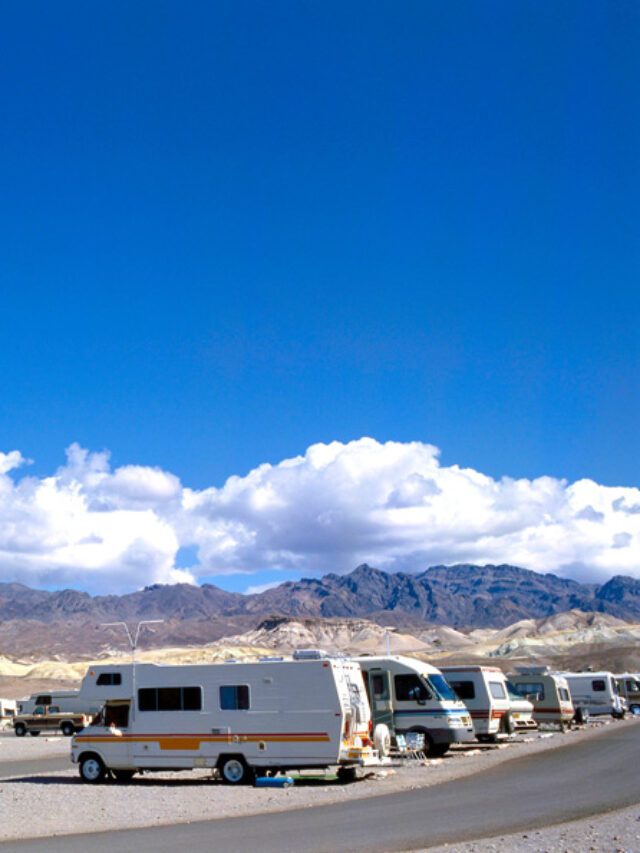 picture of rv campers parked at a campsite in death valley national park