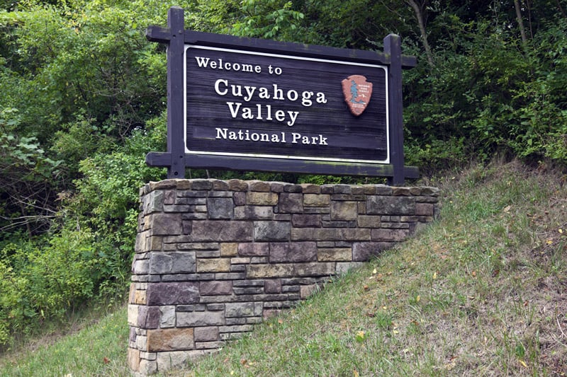entrance to cuyahoga valley national park in ohio