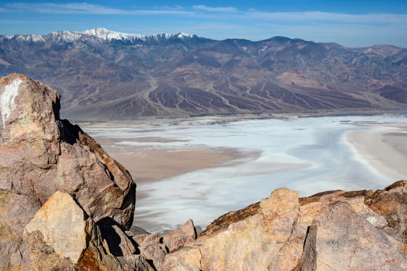 view of Badwater Basin from Dante's Point in Death Valley National Park