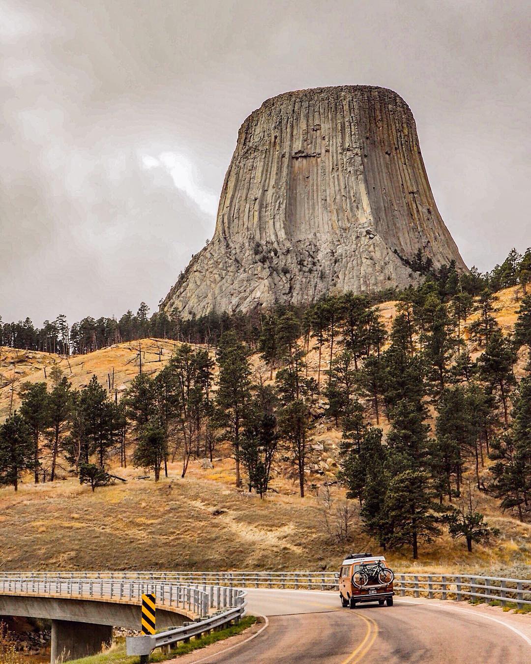 traveling to devils tower in a diy camper van conversion