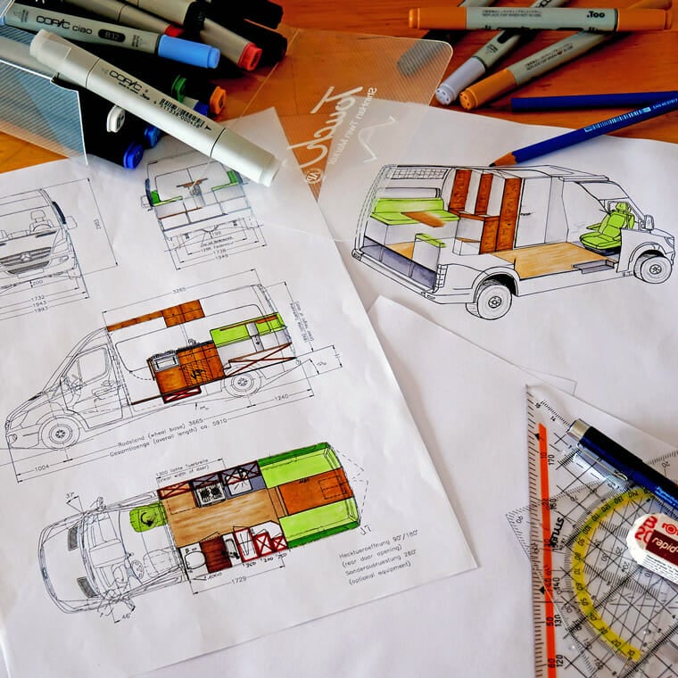 designing a campervan layout for a diy camper van conversion
