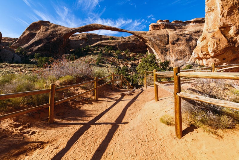 hiking devils garden trail in arches national park