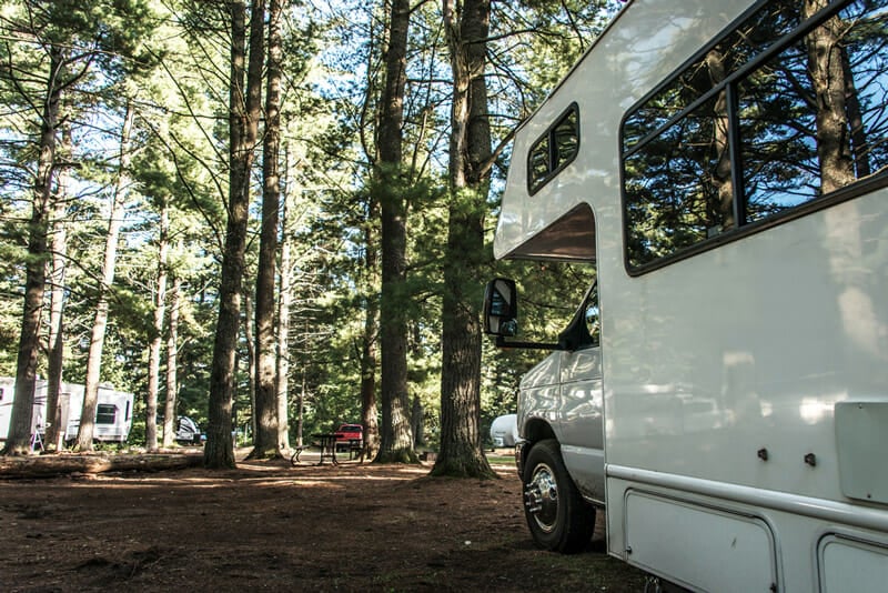 rv at a free dispersed camping site