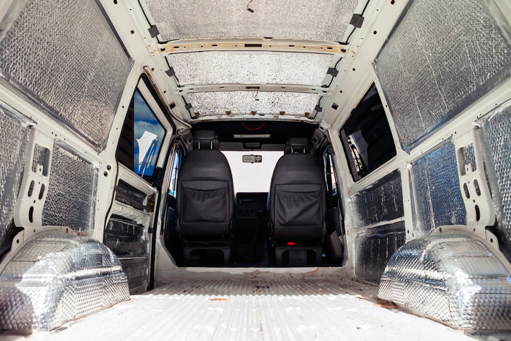 building insulation into a diy van conversion