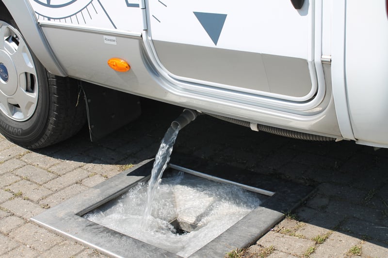 Drain the RV plumbing system to winterize a motorhome