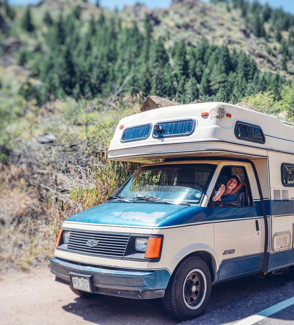 on the road in a diy camper