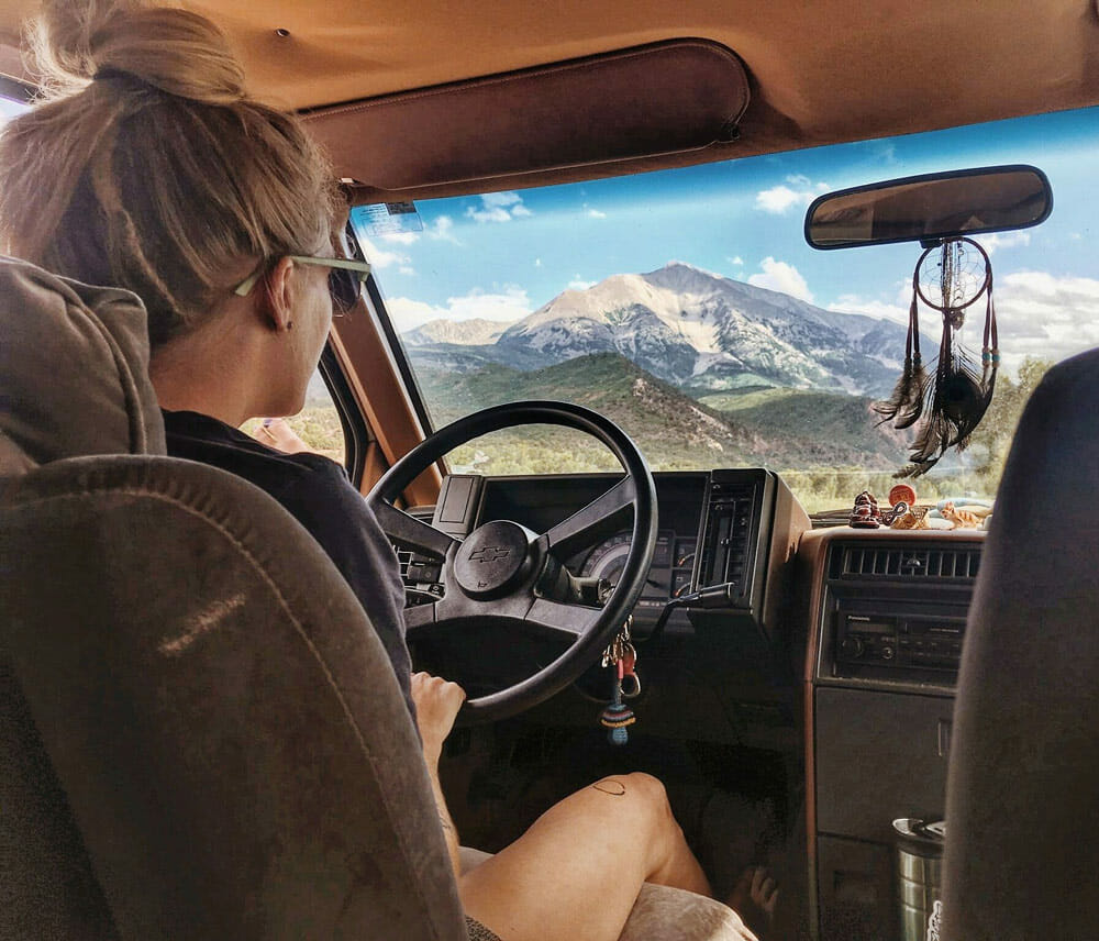 driving in a diy camper van