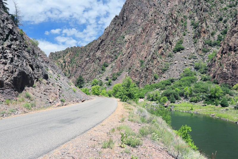 east portal road next to the gunnison river in black canyon
