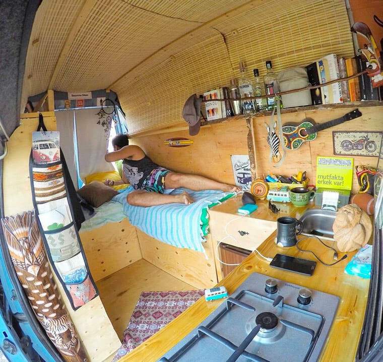 living the van life in a camper van conversion