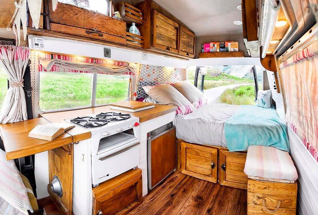 Spacious diy van build layout