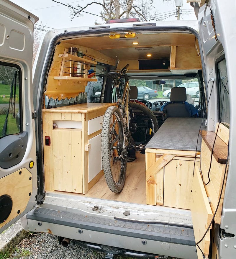 living in a ford transit connect camper van conversion