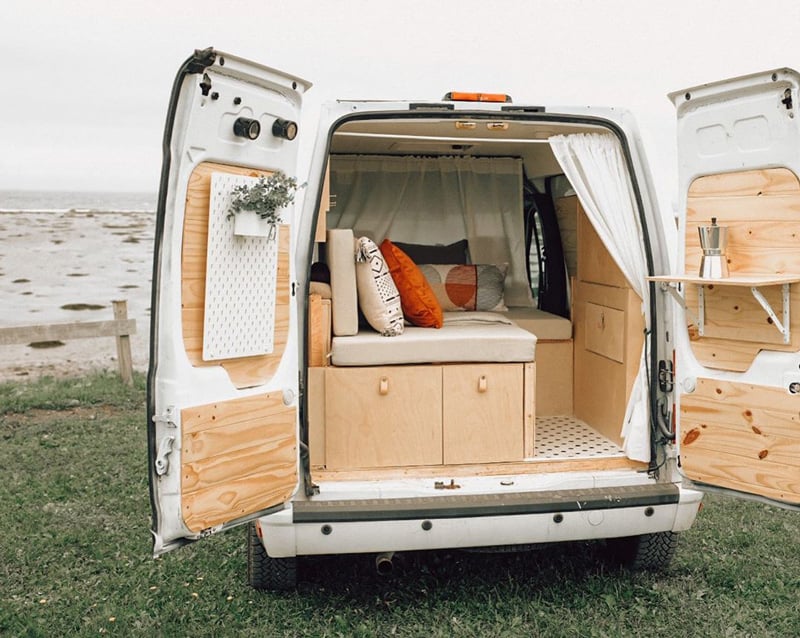 beautiful and small ford transit connect camper van build